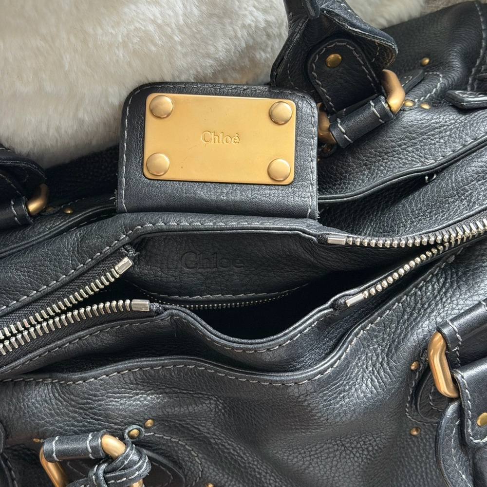 Chloe Black Paddington Bag with Gold Padlock Hardware - Picture 3 of 5